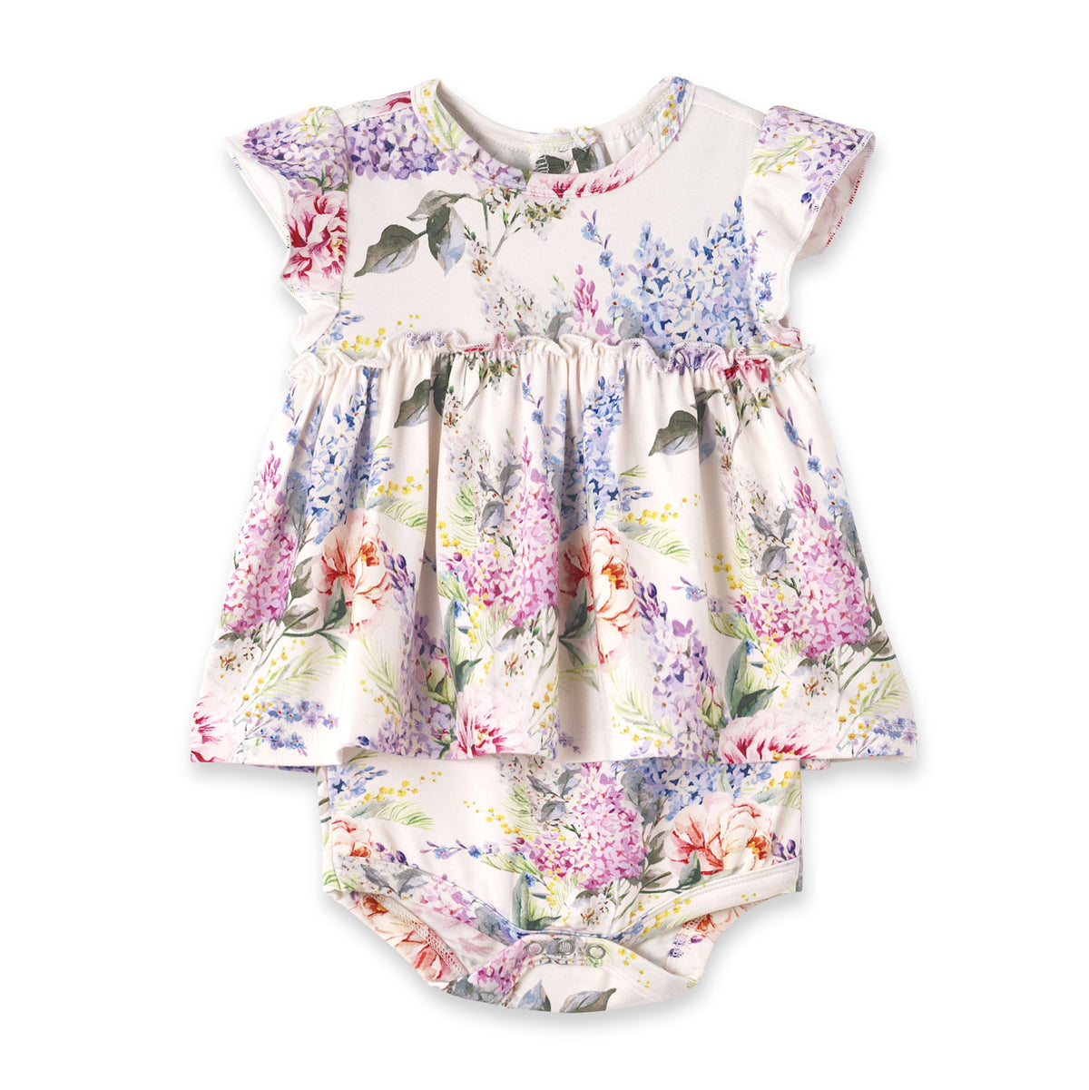 Body bimbo con gonna Dream Blossom in bambù - Floreale acquerello