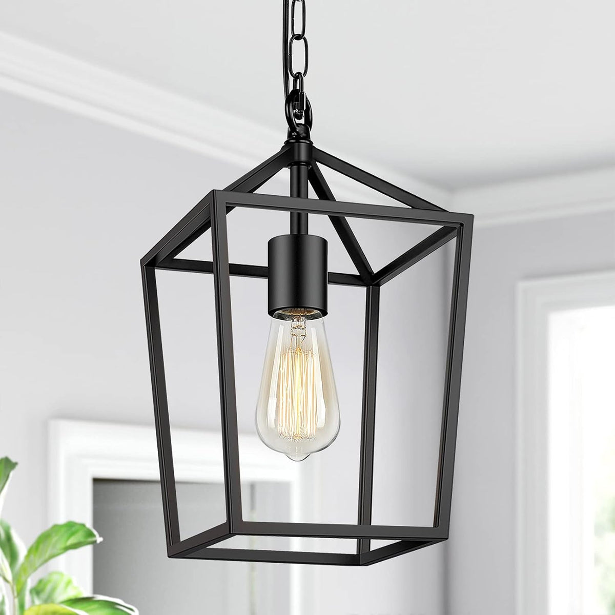 Farmhouse Black Lantern Pendant Light