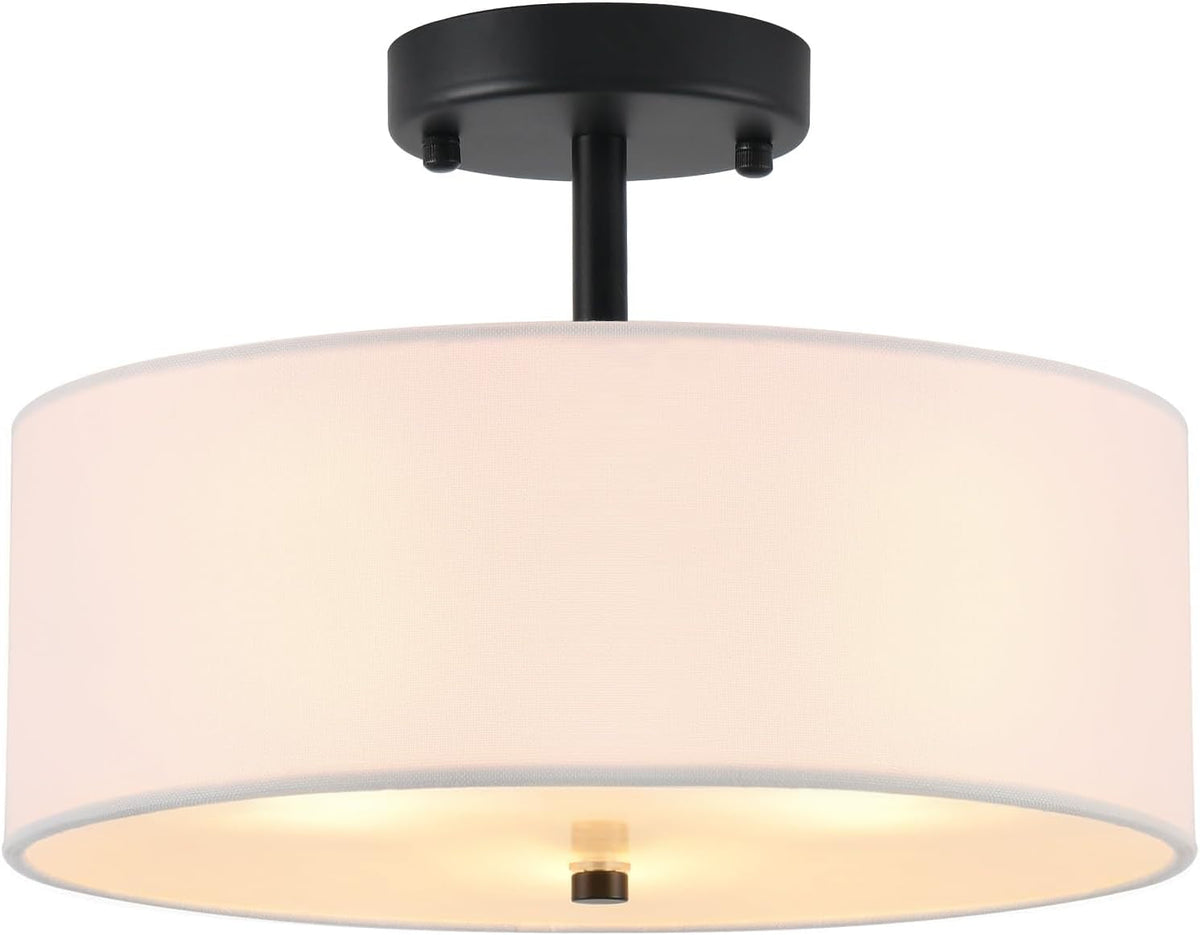 Semi Flush Mount Drum Ceiling Light