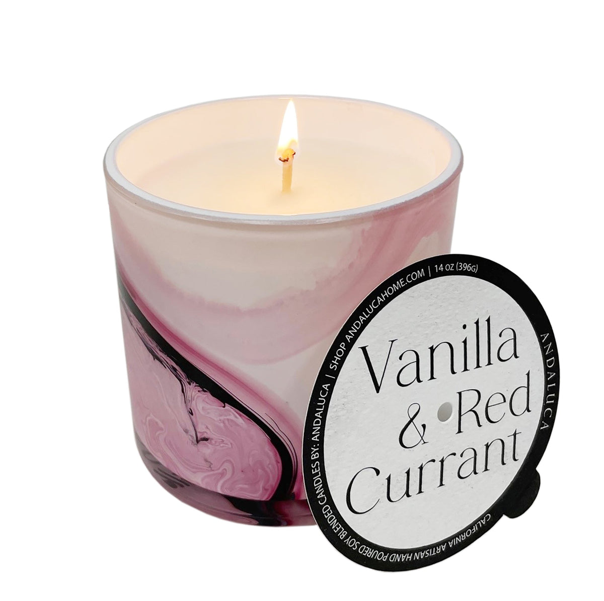 Vanilla & Red Currant 14 oz. Swirl Glass Candle