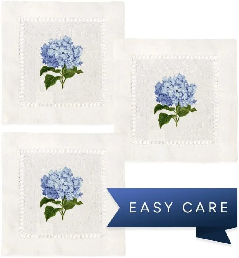 Hemstitch Napkins - Hydrangea (Set of 6)