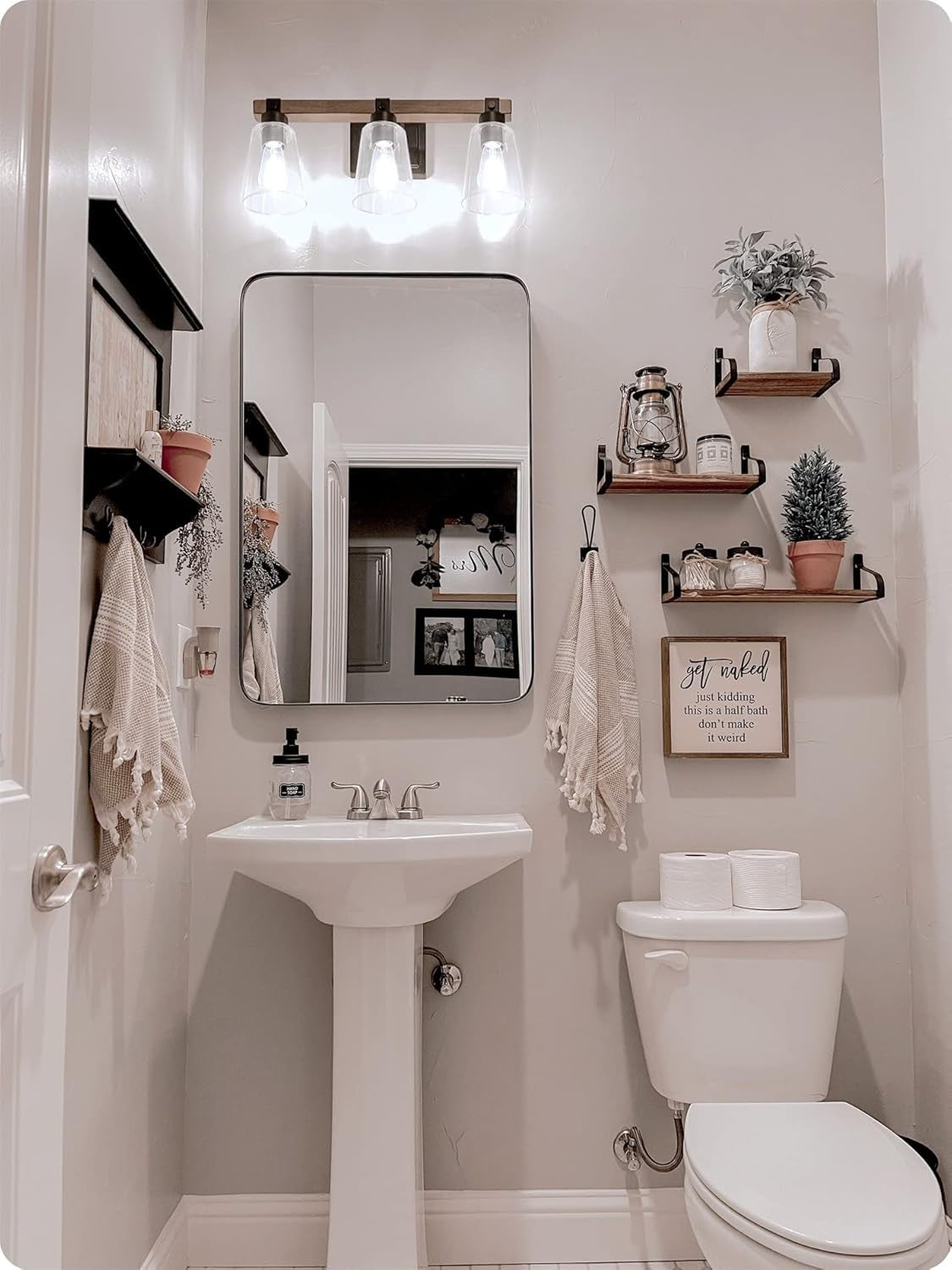 23" 3-Light Farmhouse Vanity Bathroom Light