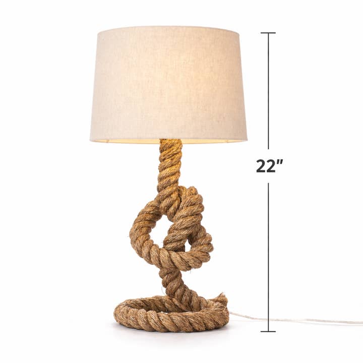 Rope Knot Table Lamp 24" Coastal