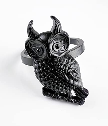 Perched Owl Metal Napkin Rings