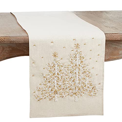 Festive Embroidered Christmas Tree Table Runner (14" x 72")