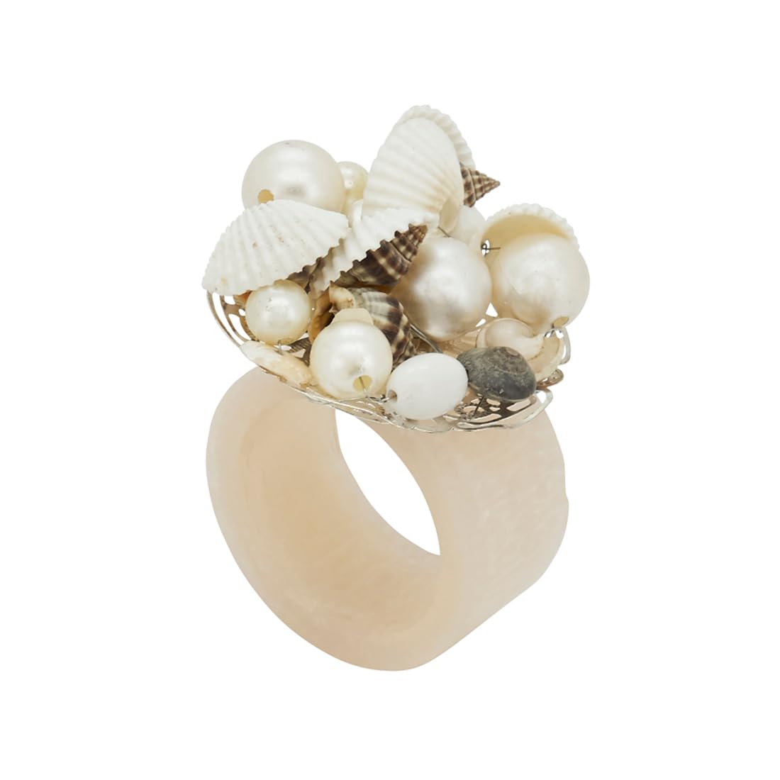 Beaded Seashell Design Decorative Napkin Rings