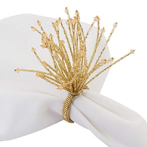 Hand Beaded Spray Design Decorative Napkin Rings