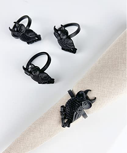 Perched Owl Metal Napkin Rings