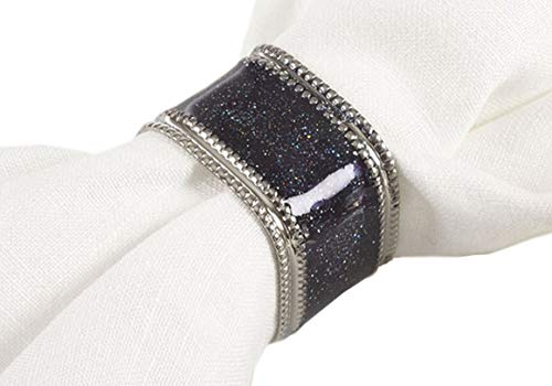Sparkling Square Design Napkin Rings