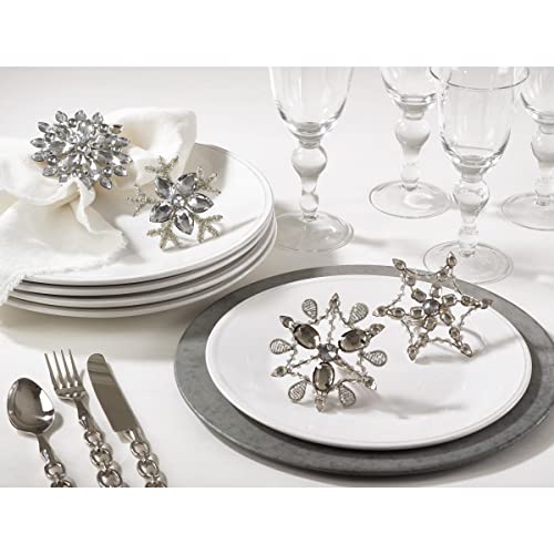Beaded Snowflake Holiday Napkin Rings