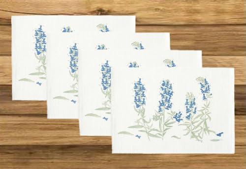 Botanical Floral Print Cotton Blend Woven Table Placemats