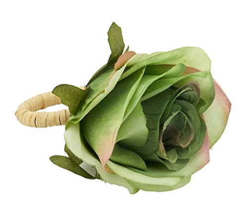 Handmade Red Rose Flower Napkin Rings