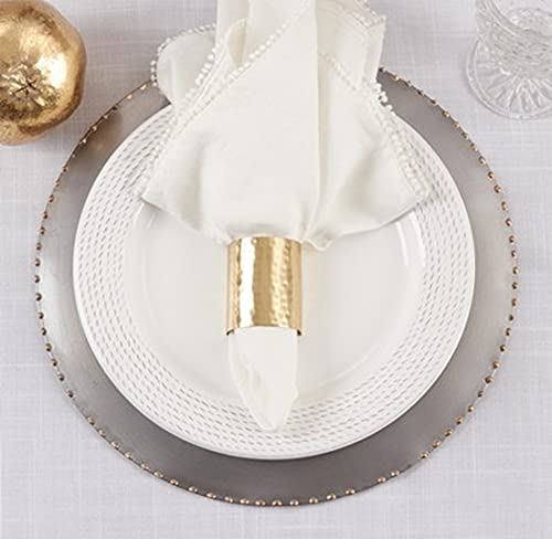 Glamour Hammered Design Brass Napkin Rings