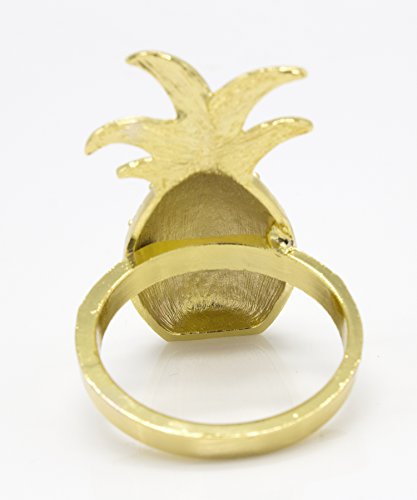 Fennco Styles Stylish Pineapple Metal Napkin Rings - Set of 4