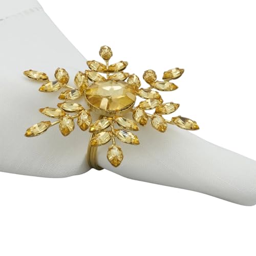 Ronds de serviette élégants en forme de flocon de neige perlé