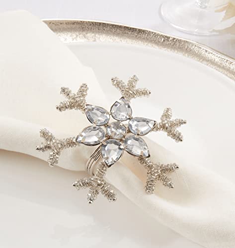 Beaded Snowflake Holiday Napkin Rings