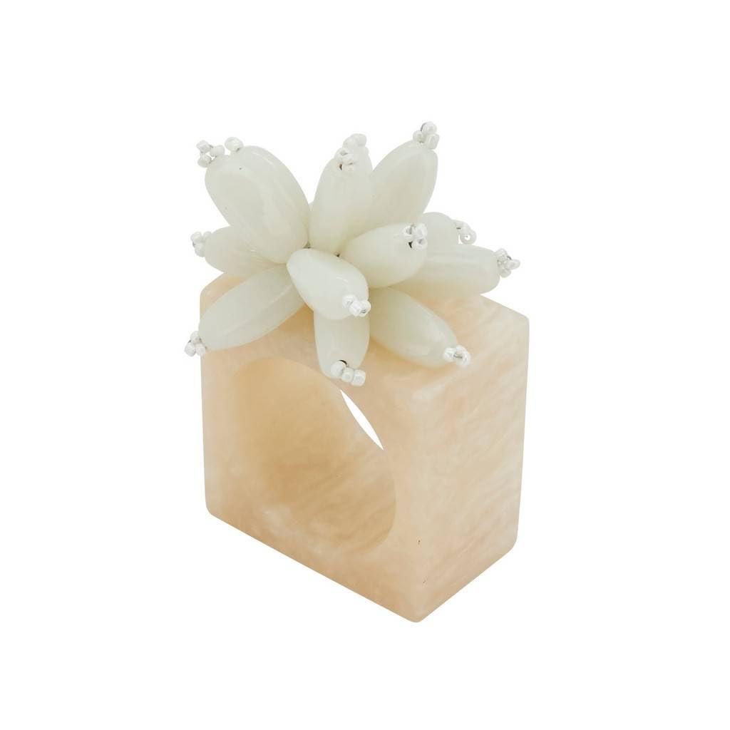 Beaded Enchanted Bloom Resin Napkin Rings