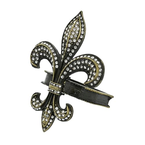Bejeweled Fleur De Lis Metal Napkin Rings