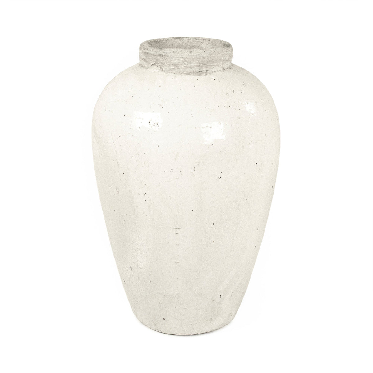 Antique White Ceramic Jar 18 in