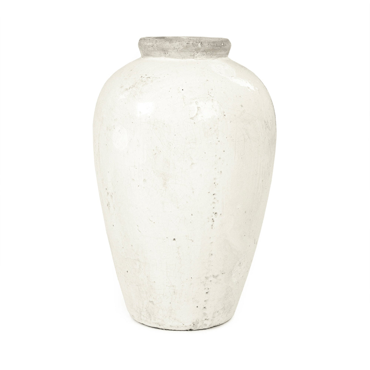 Antique White Ceramic Jar 18 in