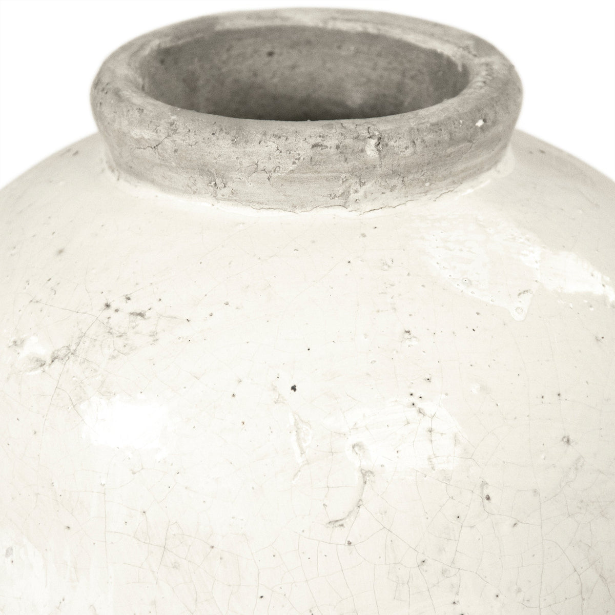 Antique White Ceramic Jar 18 in