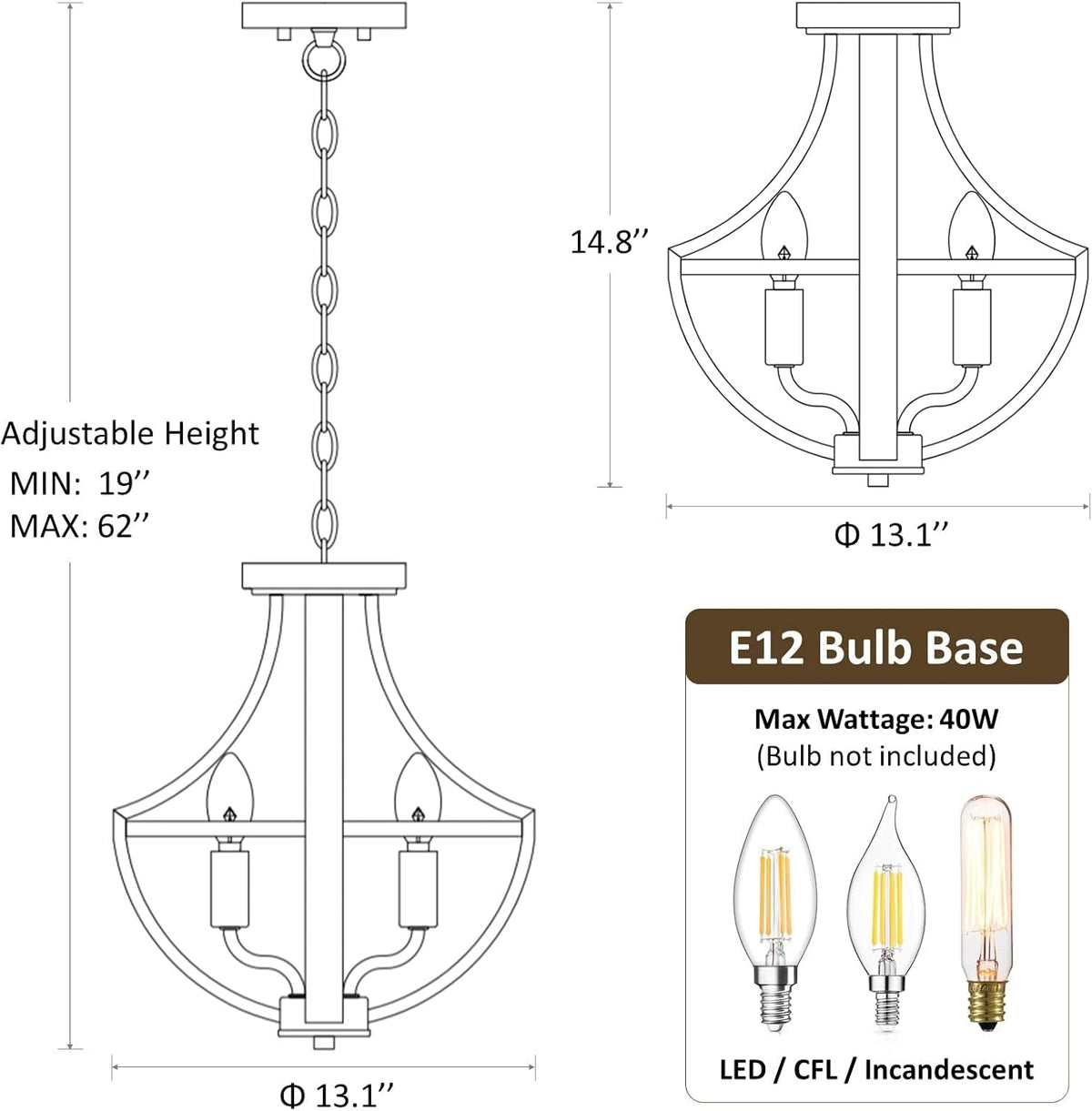 Modern Farmhouse 4-Light Hanging Pendant Light