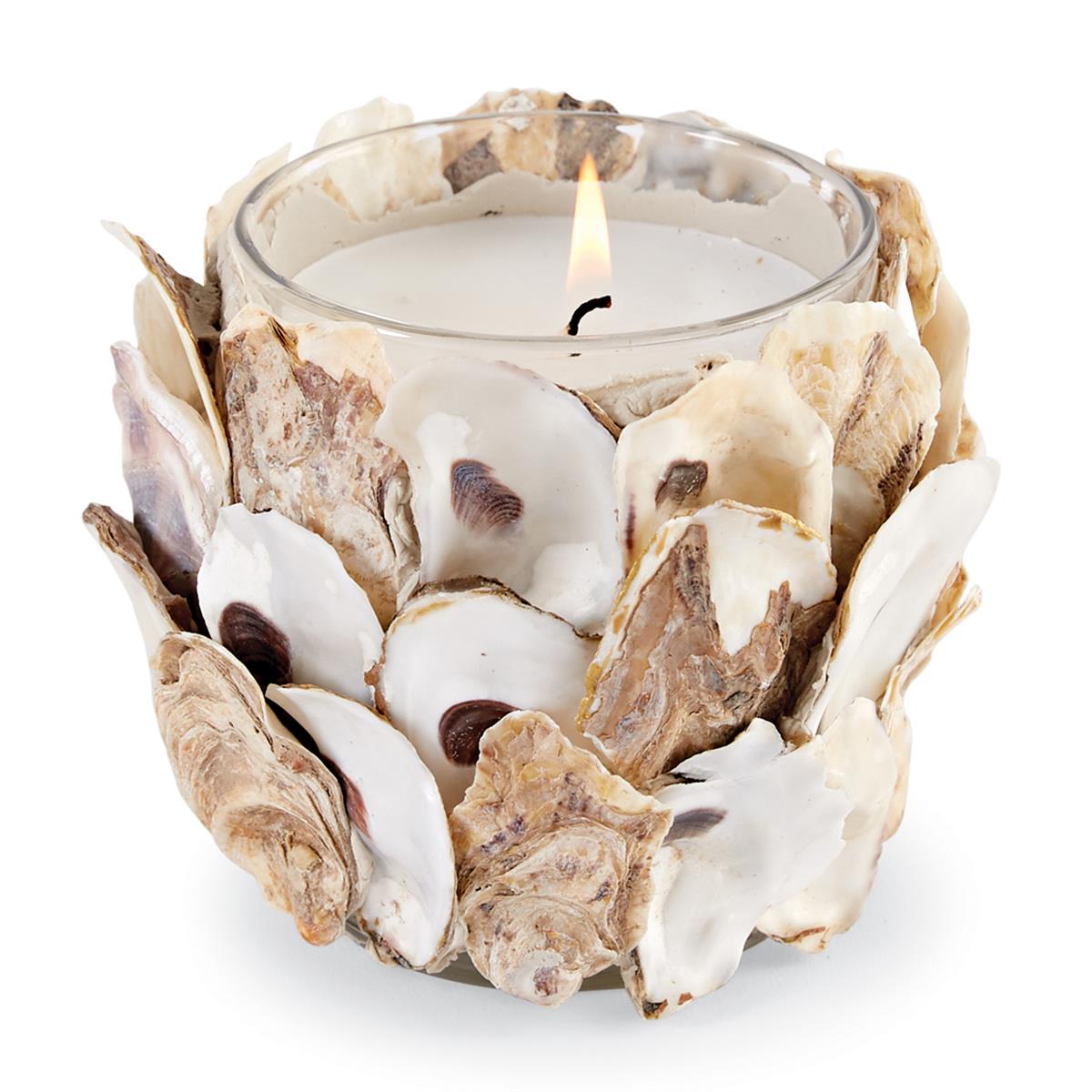 Oyster Shell Candle 3 x 2.5 in