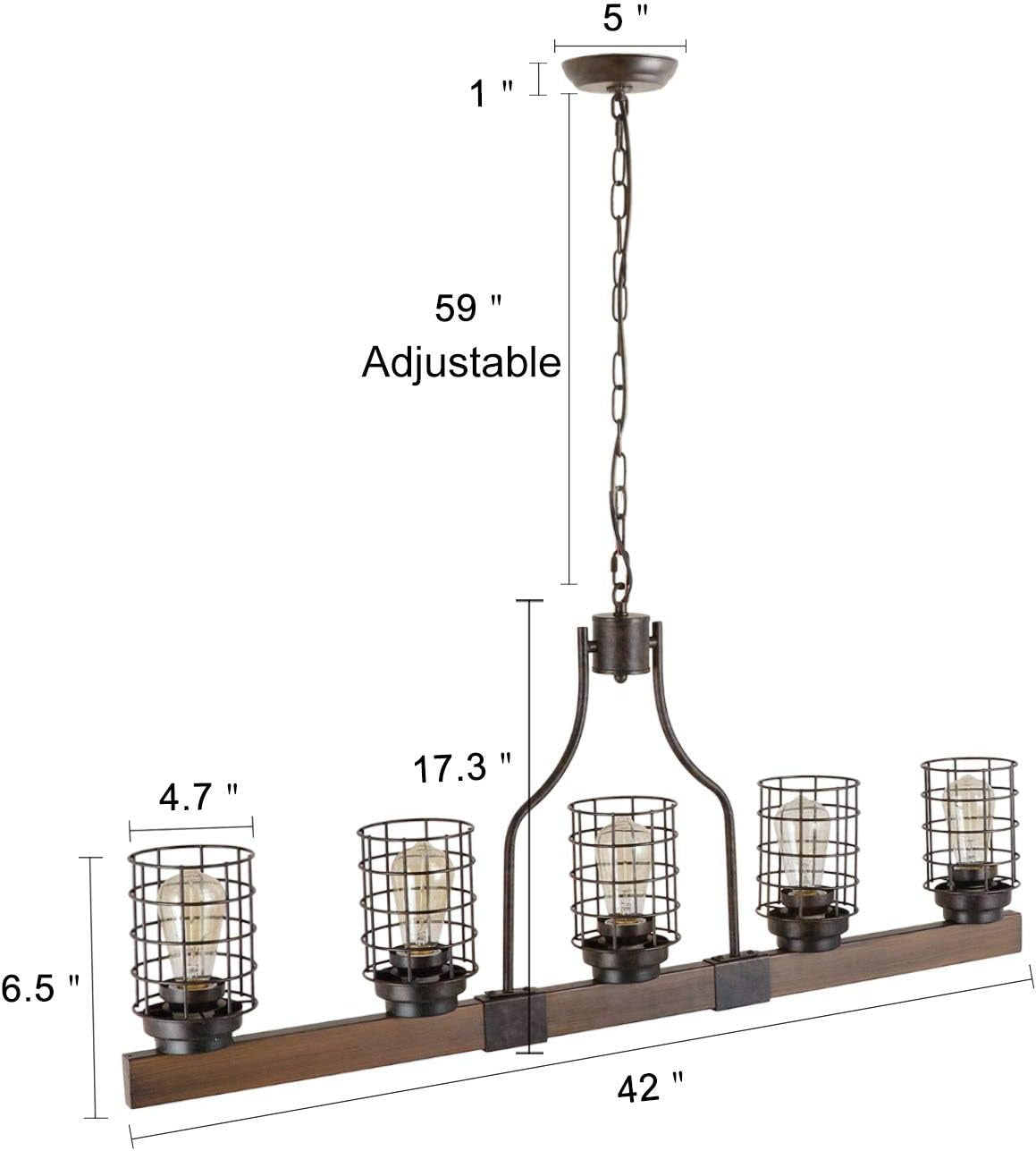 Farmhouse 5-Light Cage Rustic Chandelier