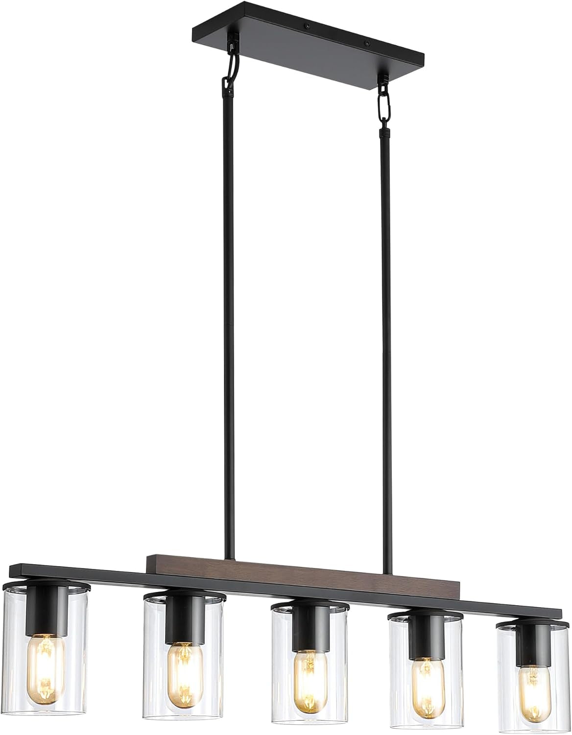 Farmhouse Black Linear Chandelier