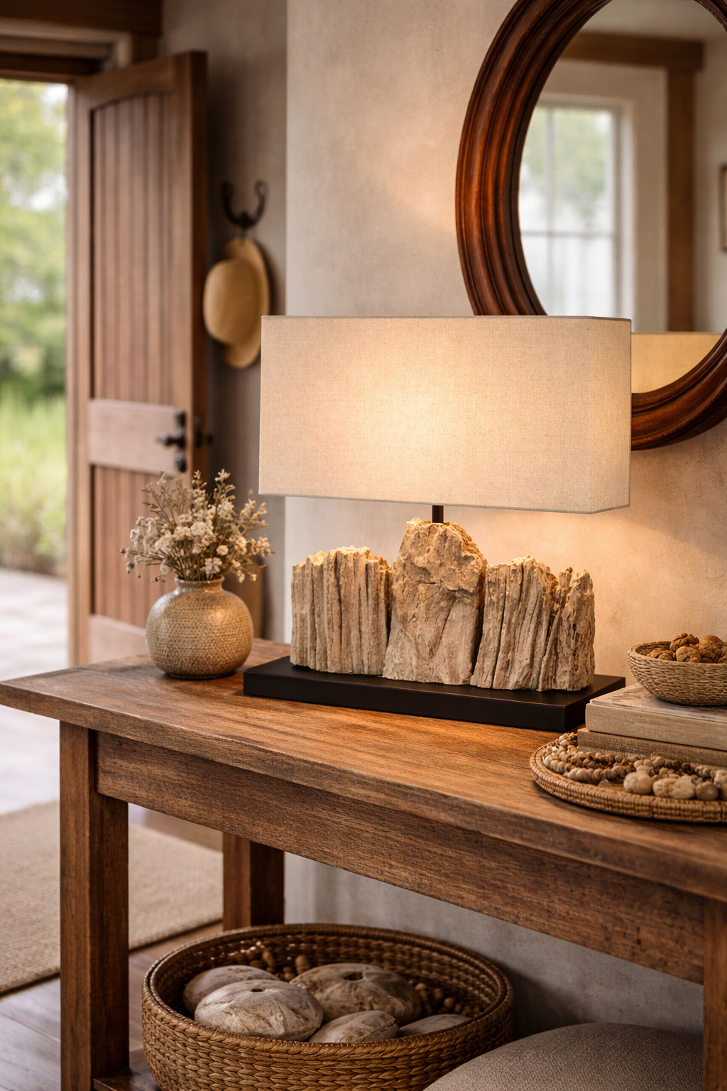 Handcrafted Driftwood Table Lamp