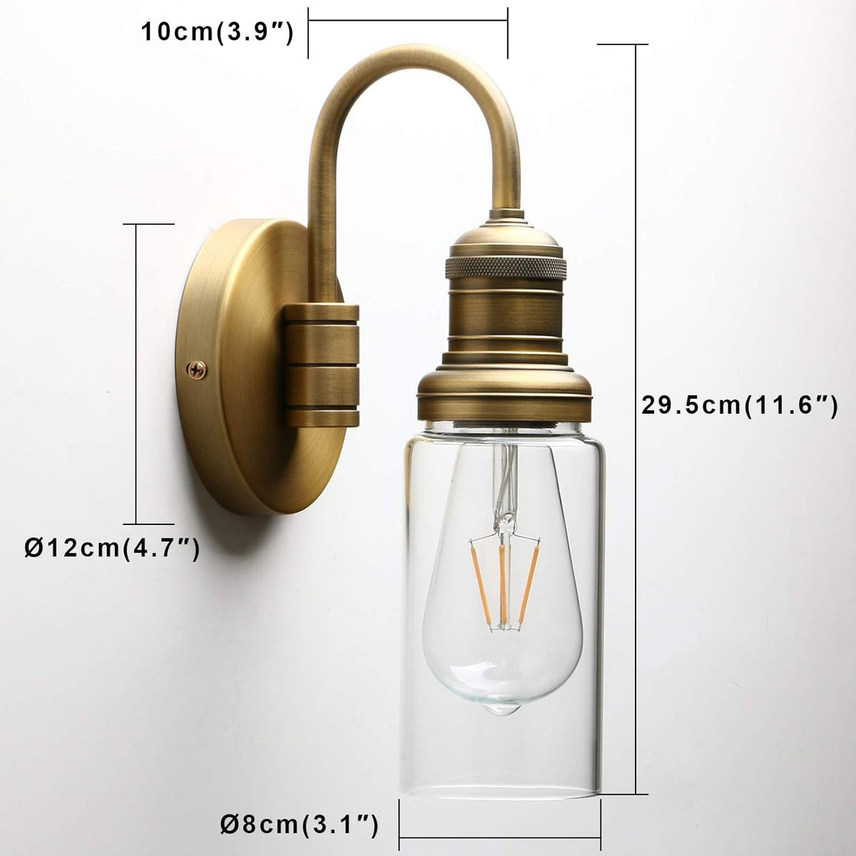 Vintage Gooseneck Wall Mount Single Sconce