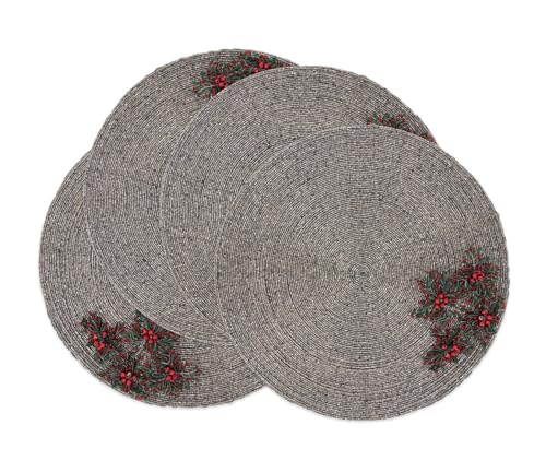 Festive Beaded Flower Holiday Placemats