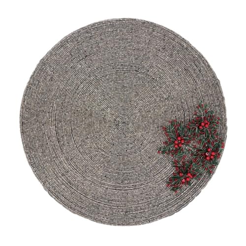 Festive Beaded Flower Holiday Placemats