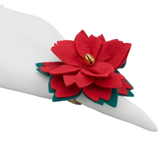 Felt Poinsettia Holiday Napkin Rings