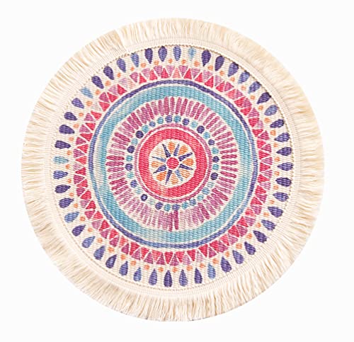 Tovagliette americane in cotone con frange e motivo mandala boho