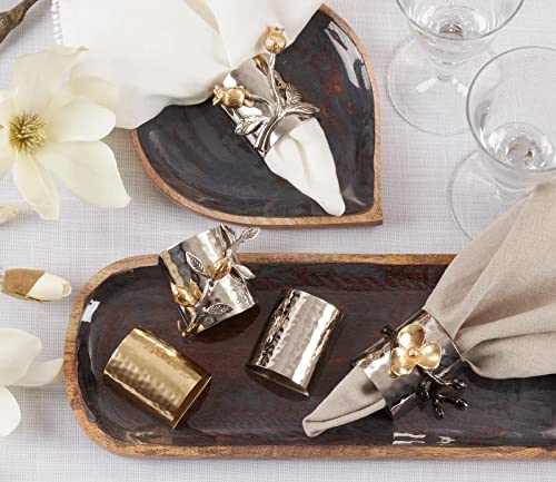Glamour Hammered Design Brass Napkin Rings