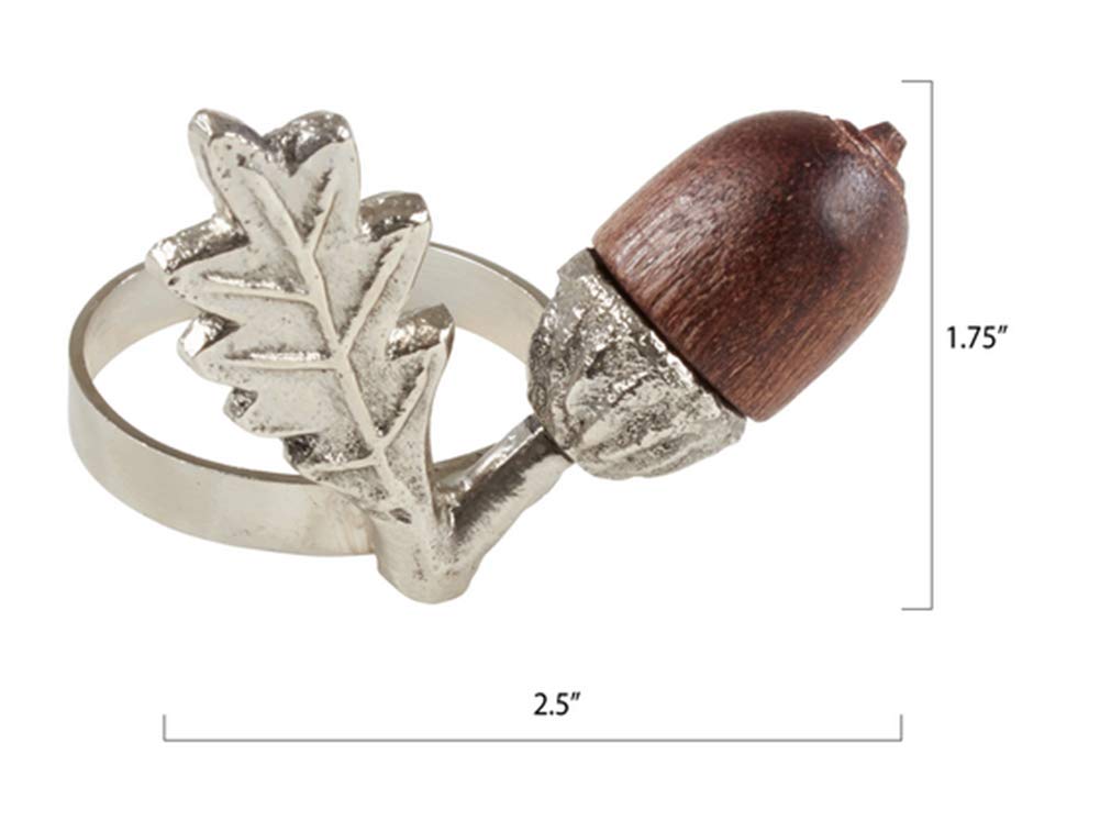 Classic Acorn Design Napkin Rings