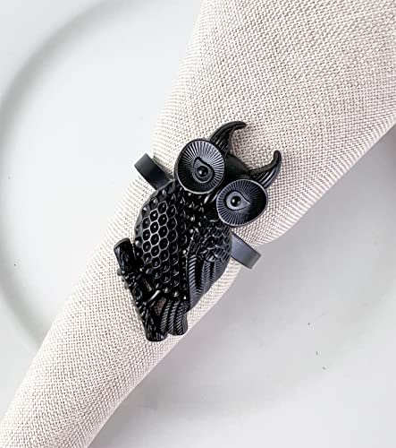 Perched Owl Metal Napkin Rings