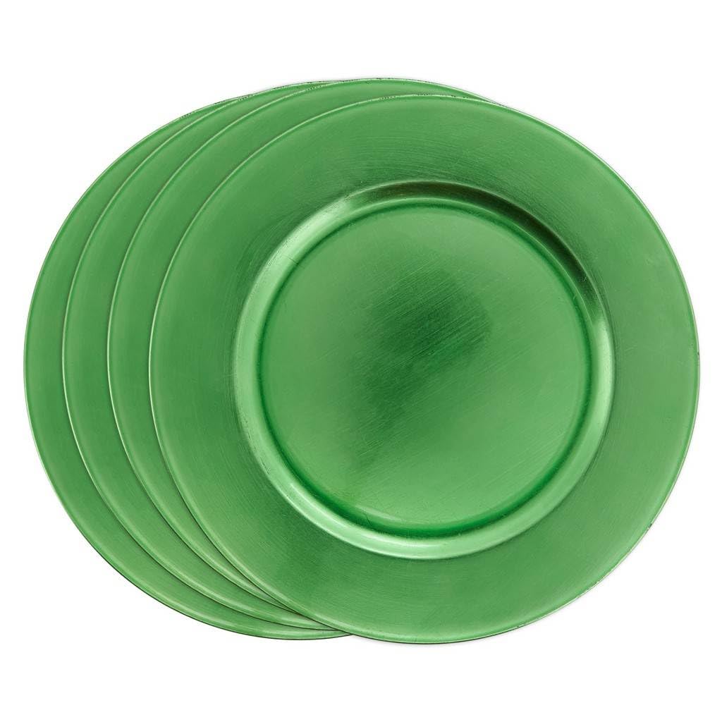 Fennco Styles Classic Rustic Deisgn Holiday Decorative Charger Plates 13" Round, Set of 4