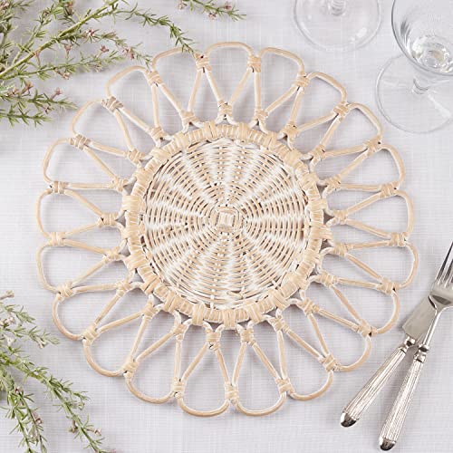 Handwoven Floral Rattan Placemat