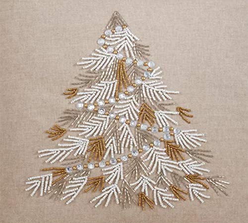 Beaded Christmas Tree Cotton Table Runner