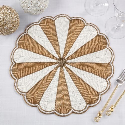 Unique Beaded Pinwheel Holiday Placemat
