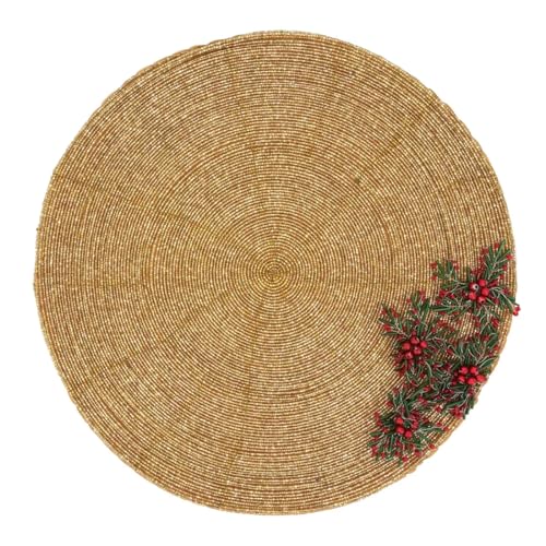Festive Beaded Flower Holiday Placemats