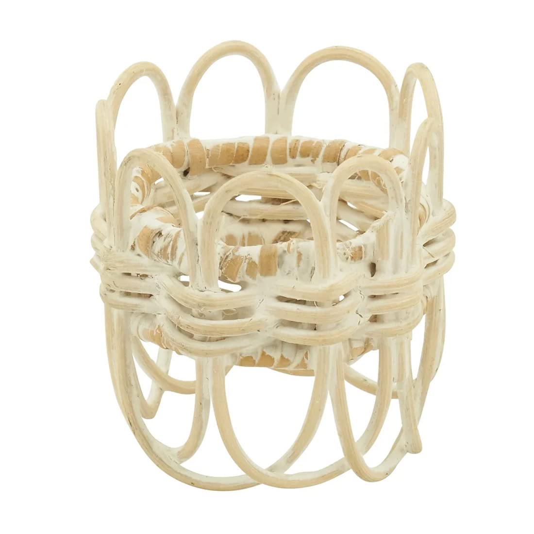 Fennco Styles Handmade Twisted Rattan Napkin Rings, Set of 4 - Natural Braided Napkin Holders for Home Décor, Family Gatherings, Banquets, Holidays and Special Events