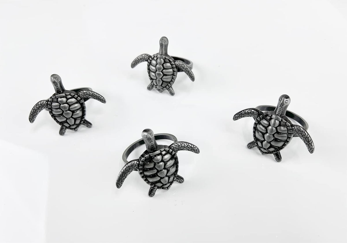 Nature's Touch Sea Turtle Metal Napkin Rings