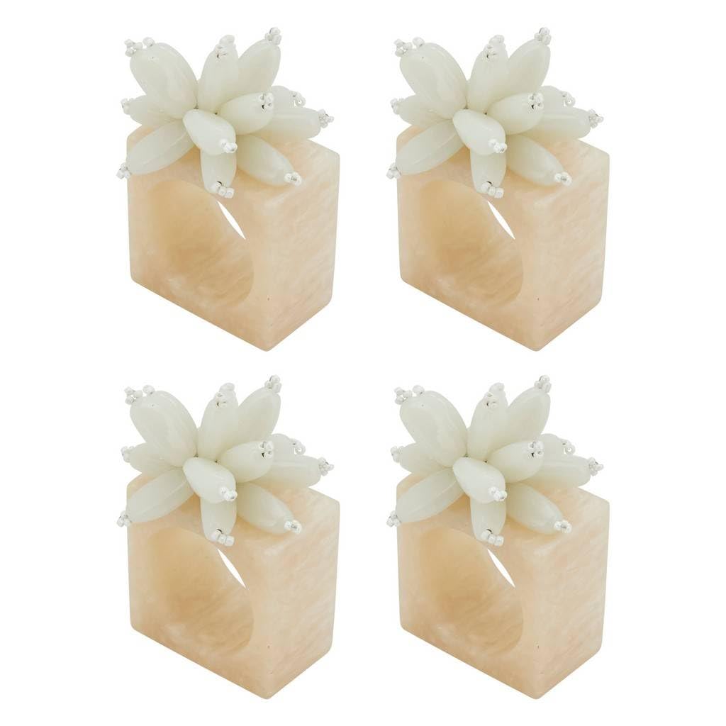 Beaded Enchanted Bloom Resin Napkin Rings