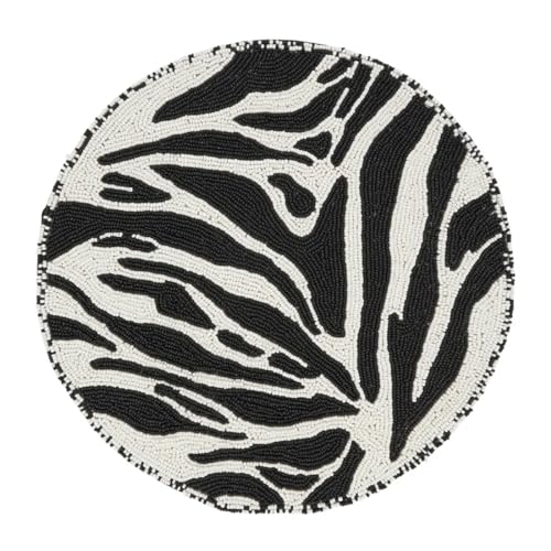 Safari Charm Beaded Zebra Placemat 14" Round