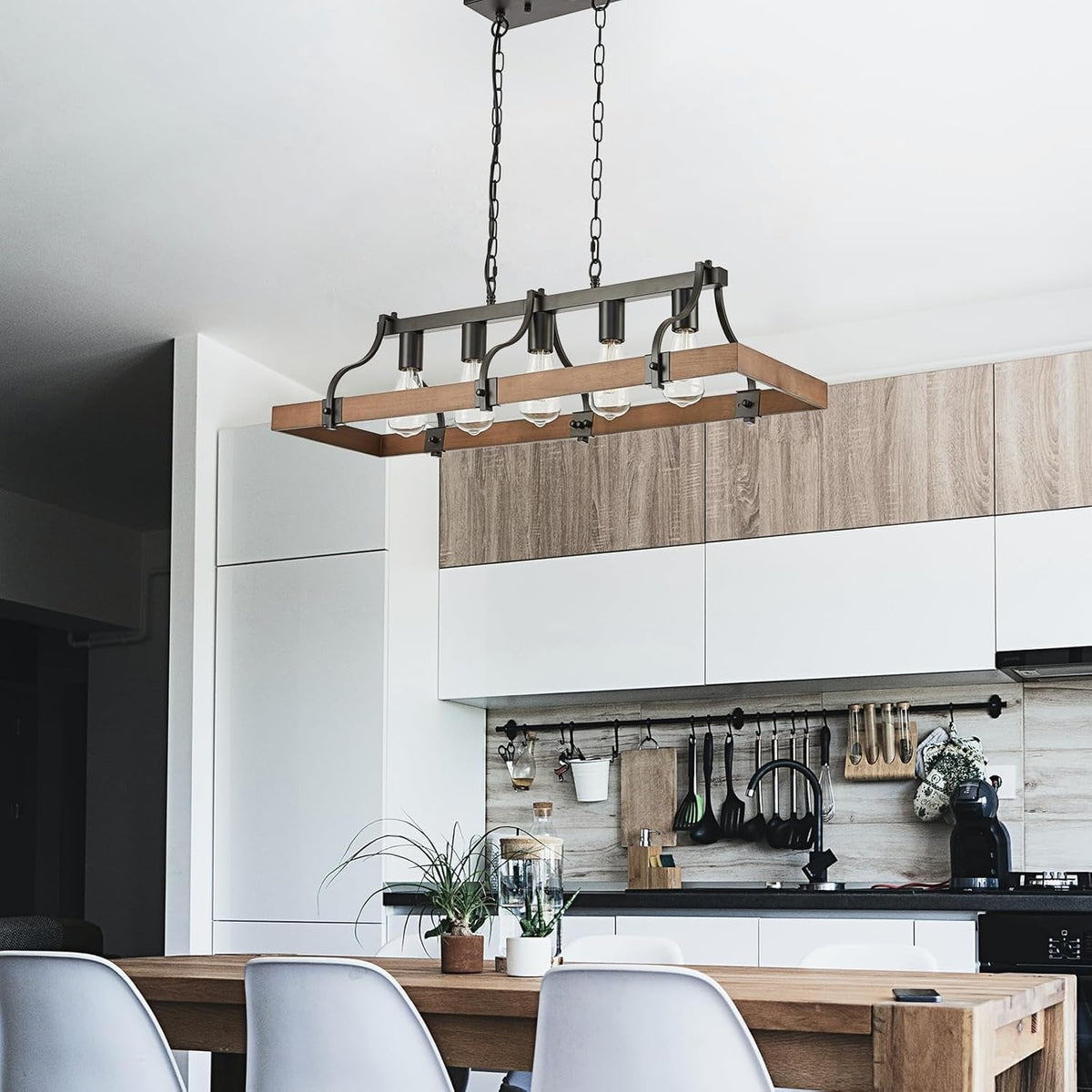 Farmhouse 5-Light Linear Chandelier