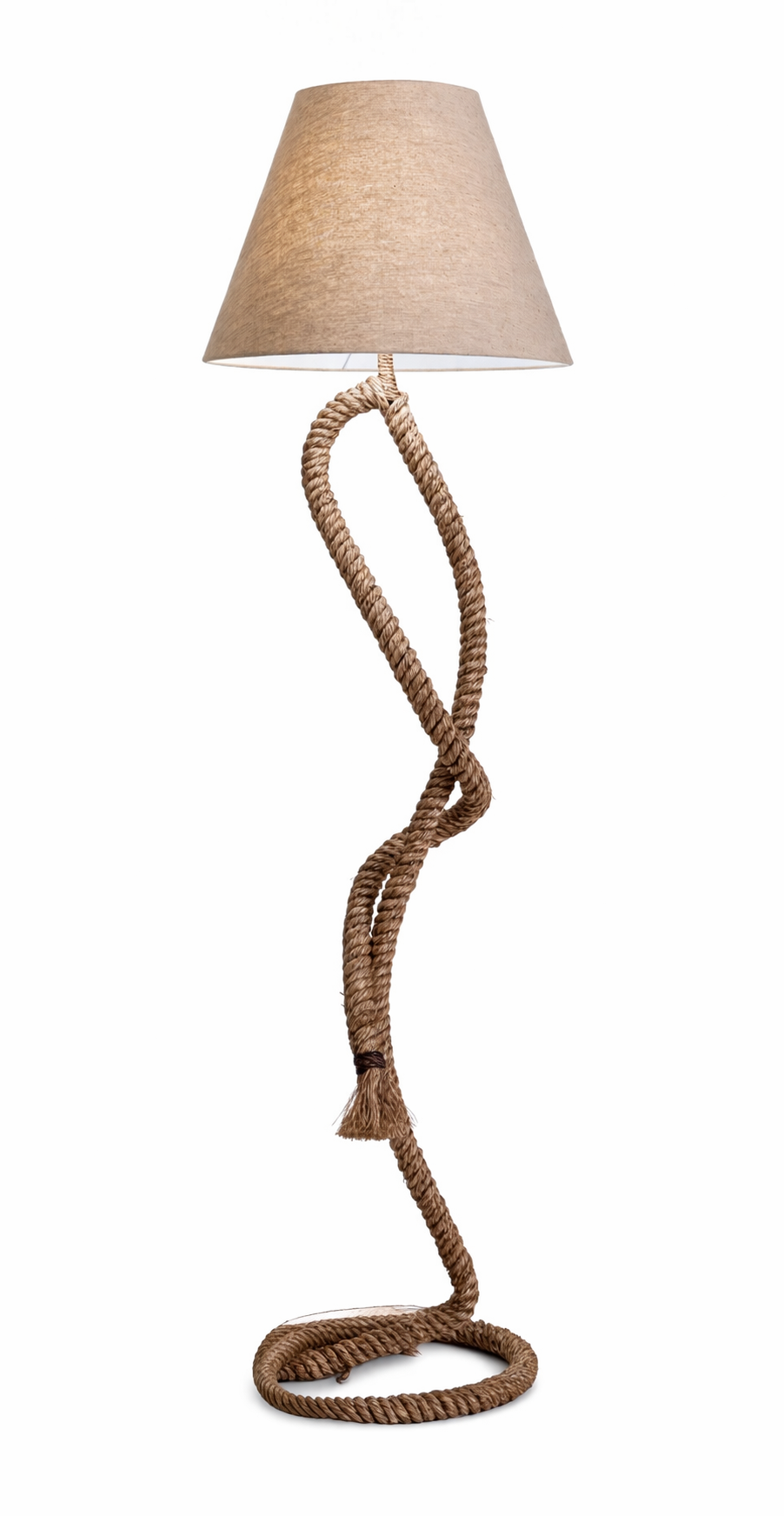 Rope Floor Lamp with Jute Shade
