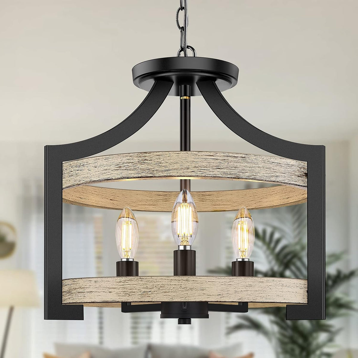 3-Light Rustic Farmhouse Pendant Light